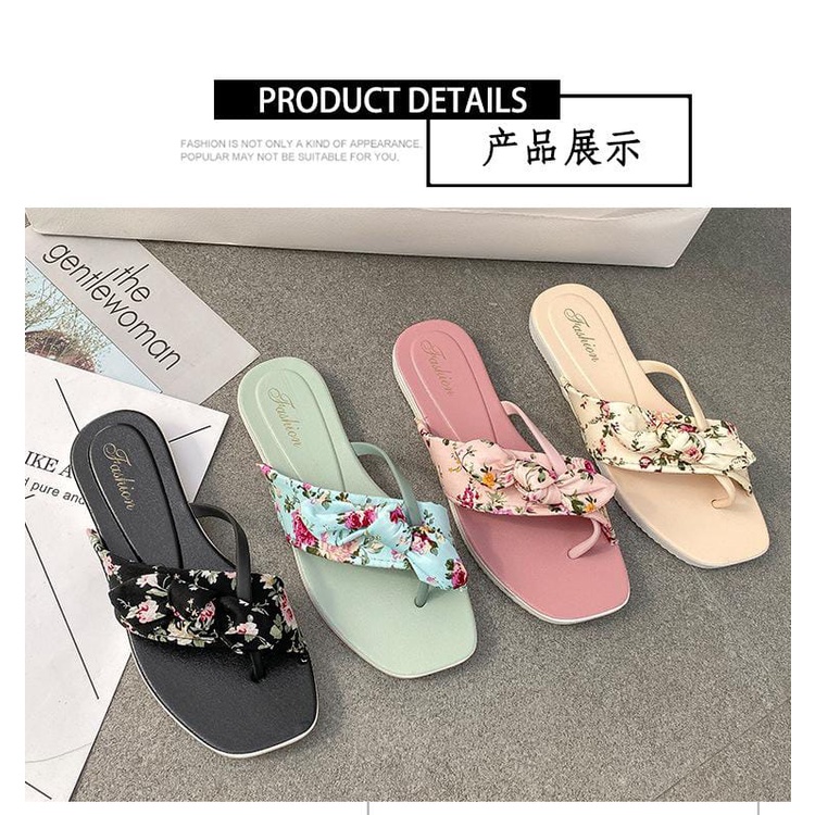 Gobra ♕ SA025 Sandal Bunga Wanita Sendal Slop Wanita Sandal Fashion Wanita Murah Sandal Cewek