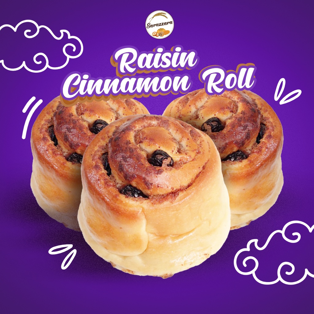 

Sarazzara Cinnamon Roll Bread Roti Jepang Kismis Lembut Empuk