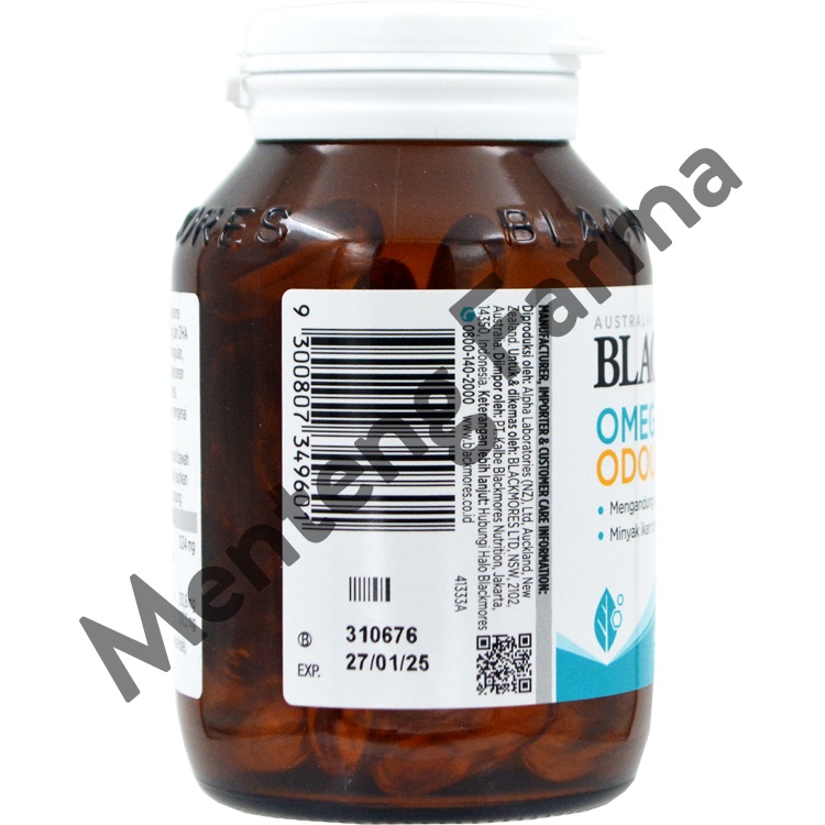 Blackmores Omega Daily Odourless 60 Kapsul Lunak