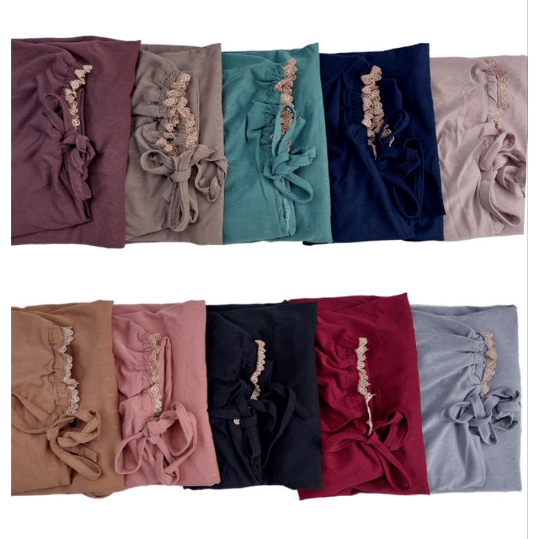 [ Ori Fals ] ADHIVA••bergo renda rempel tali••hijab instan jersey tamara