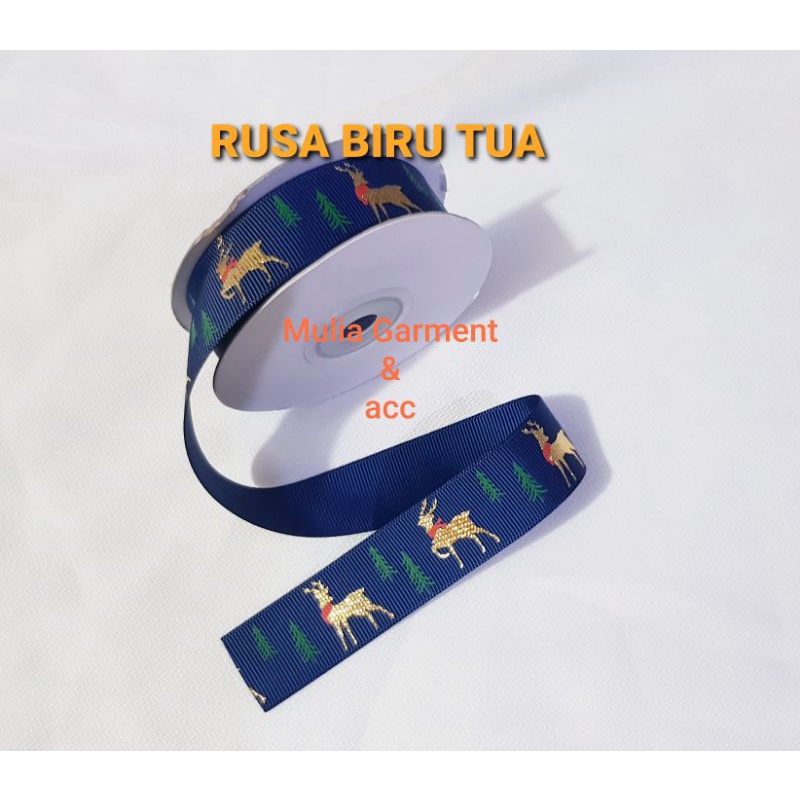 PITA NATAL MERRY CHRISTMAS EXCLUSIVE GROSSGRAIN LEBAR 2,5CM HARGA PER ROLL ISI 10 YARD