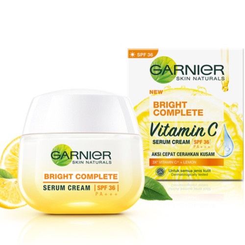 [50ml] Garnier Bright Complete Vitamin C Serum Cream SPF 36 PA +++ | Day Cream