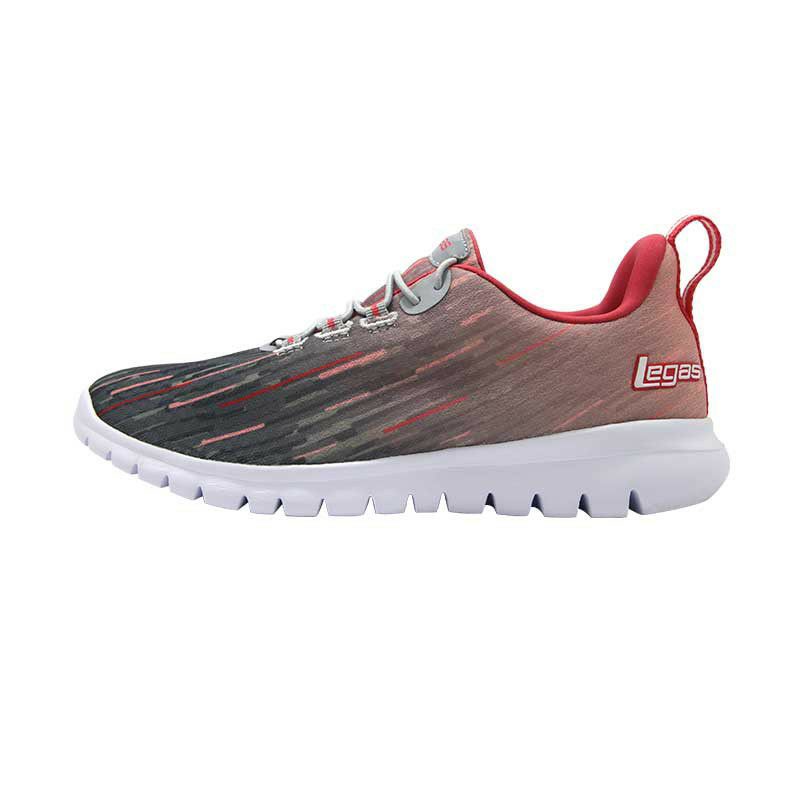 Sepatu League Legas Fit LA W Pink Running Shoes Cewe Sneakers Wanita Abu Pink Original Murah Promo D