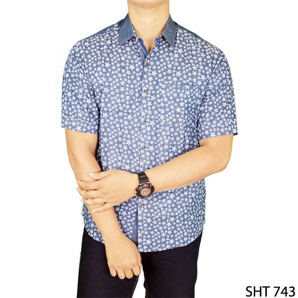 Kemeja Polos Slim Fit Pendek Katun Ungu – SHT 680