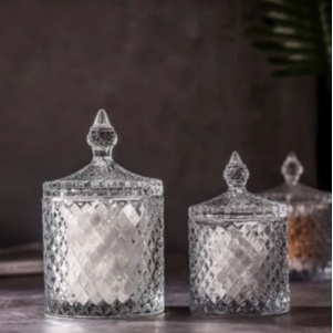 Crystal Jar Slim Small Jar Souvenir Wadah Permen Kaca Sugar Container Tempat Bumbu Estetik Crystal Tempat Lilin Jar Candle