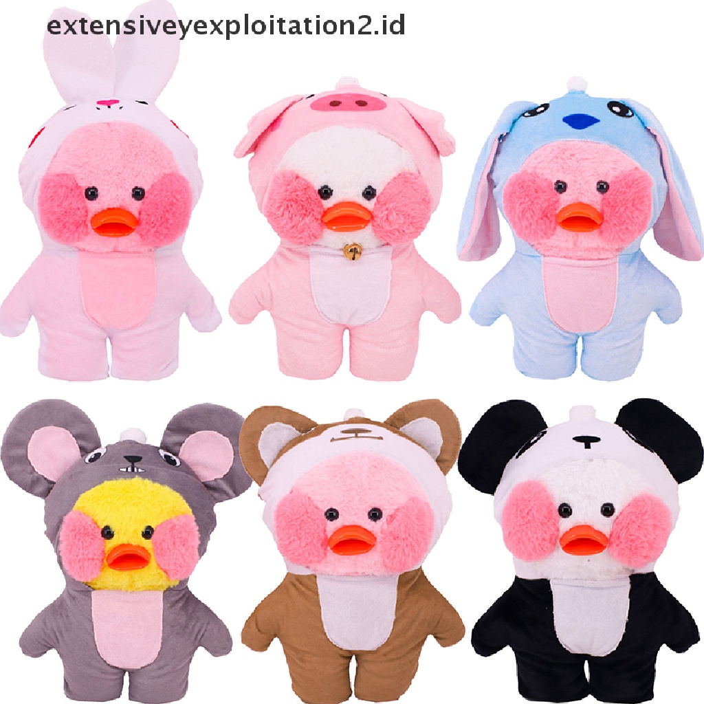Mainan Boneka Plush Bebek Kuning mini 30cm One piece Pakaian &amp; Topi