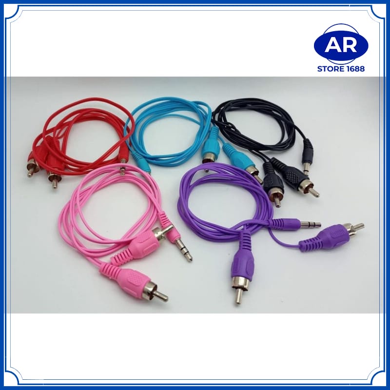 KABEL AUX JACK 3.5MM 2 X 1 | CABLE AUDIO 2 IN 1 UNTUK HP KE SPEAKER-AR STORE1688