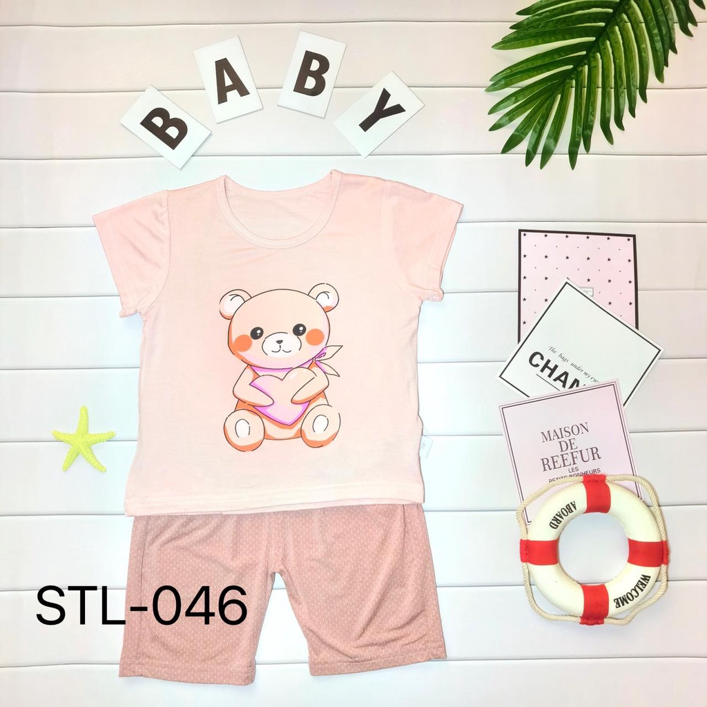 Baju Set ANAK 2-4Tahun 100%Cotton-Setelan Anak Lengan Pendek-Breathable Dan Tidak Panas