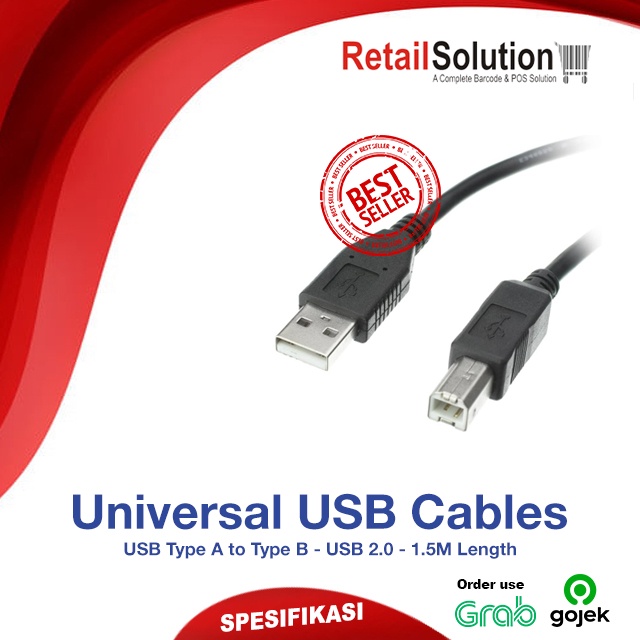 Kabel Printer USB Type B 2.0 Universal Cables