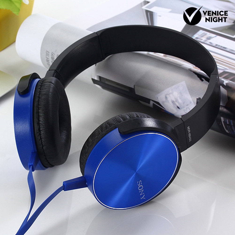 (VNEP) (Berkabel) S-ony XB-450 Universal 3.5mm Jack Bass Headphone Headset dengan Mikrofon