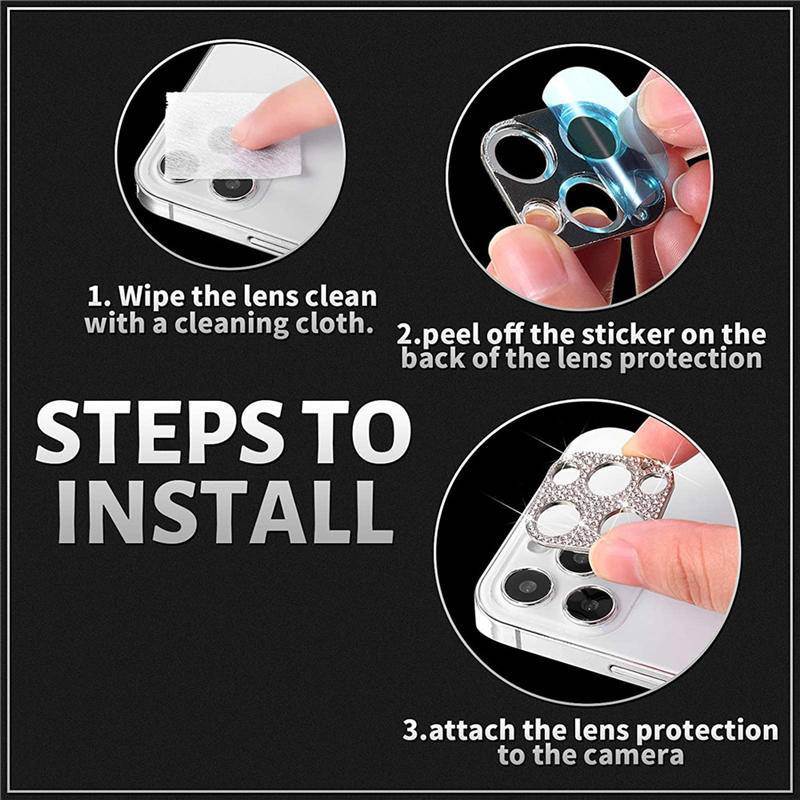 Pelindung Lensa Kamera Aksen Kristal Berlian Imitasi Untuk iPhone 14 13 12 11 Pro MAX Mini Plus 14 13 12