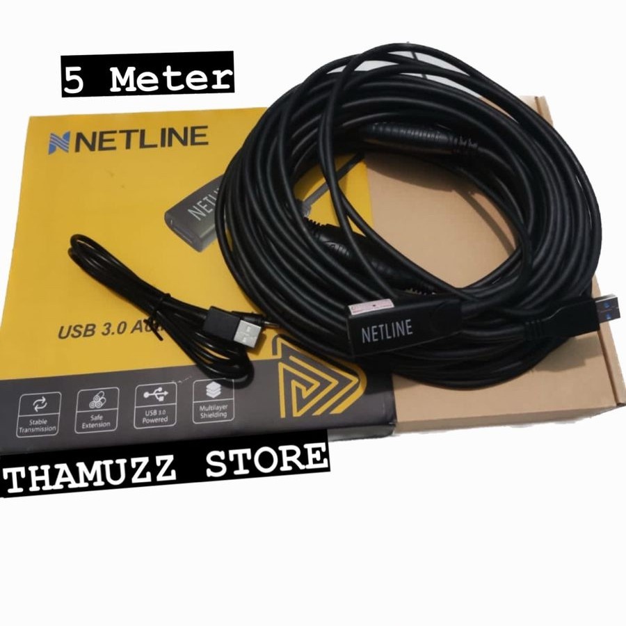 Netline Kabel USB 3.0 Extension Active 5M Perpanjangan USB 5 Meter