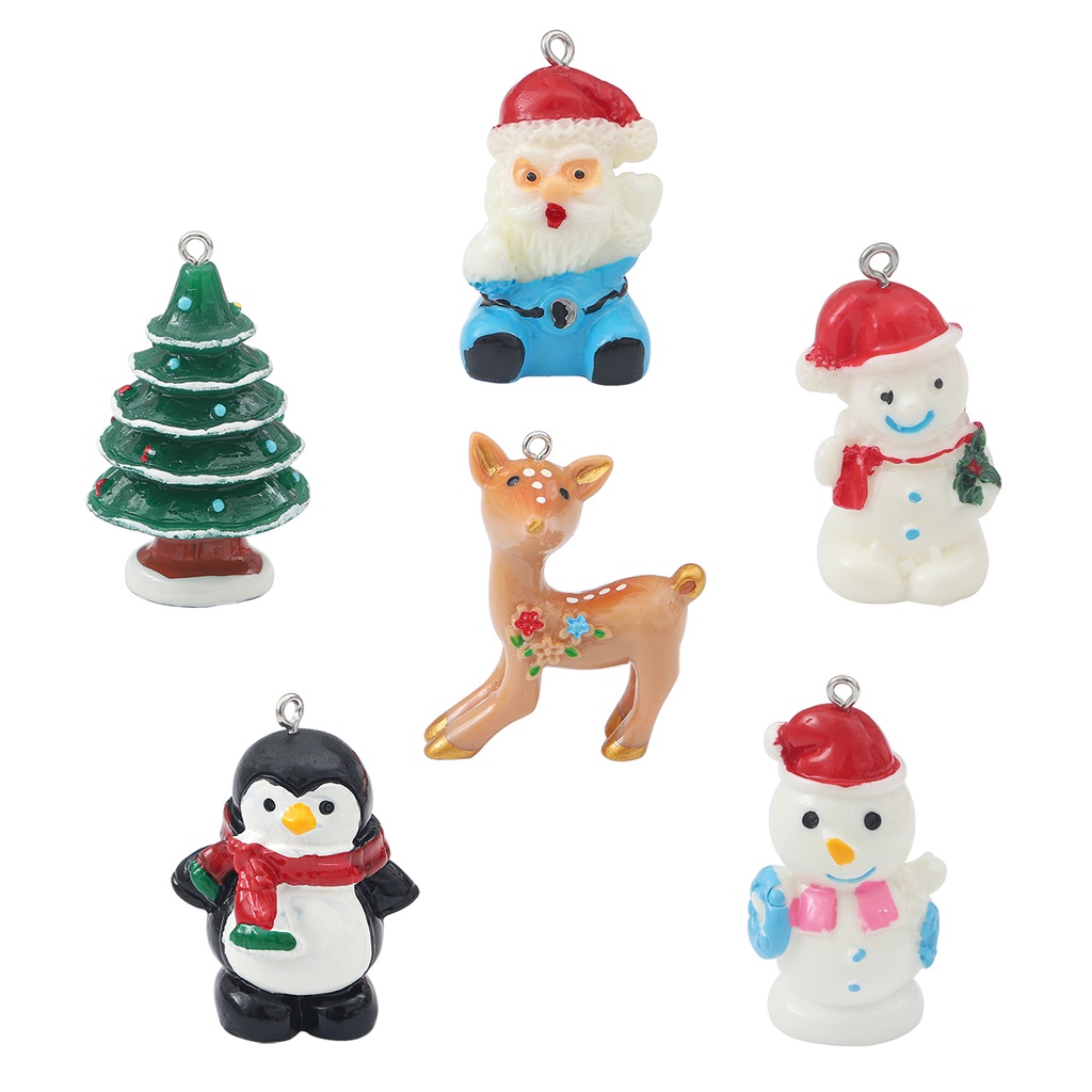 2pcs / Set Liontin Gantung Bahan Resin Metal Untuk Dekorasi Pohon Natal