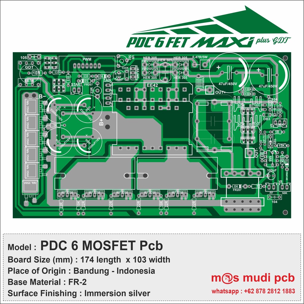 Jual Pcb Pdc 6 Mosfet Maxi plus GDT | Shopee Indonesia