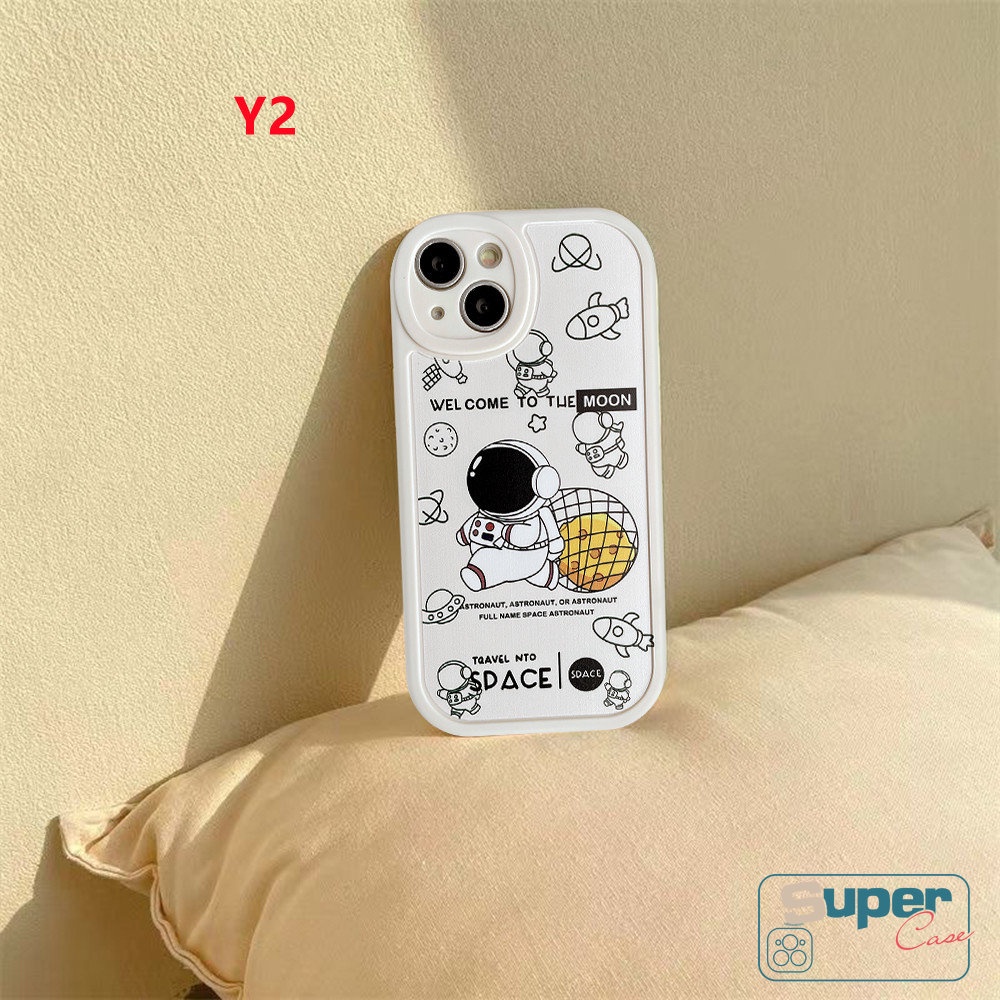 Oppo A17 A16 A78 A17K A57 A96 A54 A95 A15 A12 A5s A76 A74 A55 A58 A16K A1K A7 A3s A54s A9 A5 A31 A53 A92 A16E Reno 5Z 7Z 5F 8 5 A15s A36 A77s Brand NASA Astronot Lucu Sarung Soft Case
