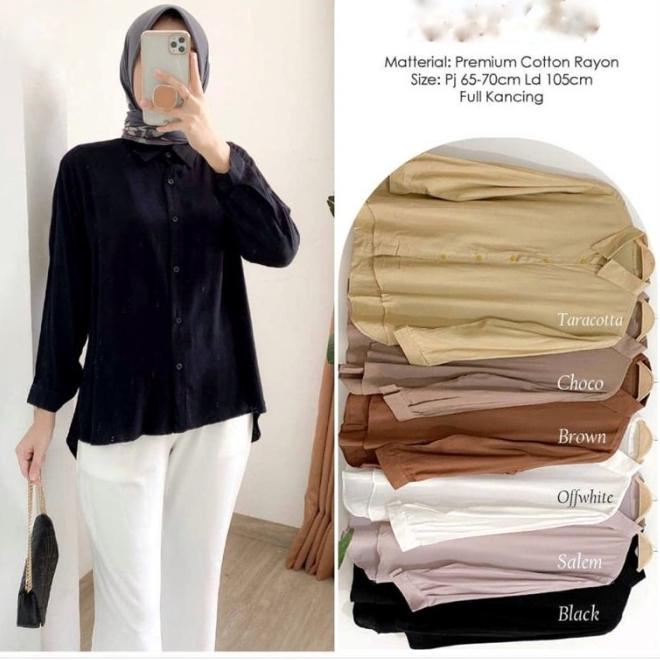 Baju Fashion Muslim Tunik Blouse Atasan Cewek Busana Muslimah Original - Hitam