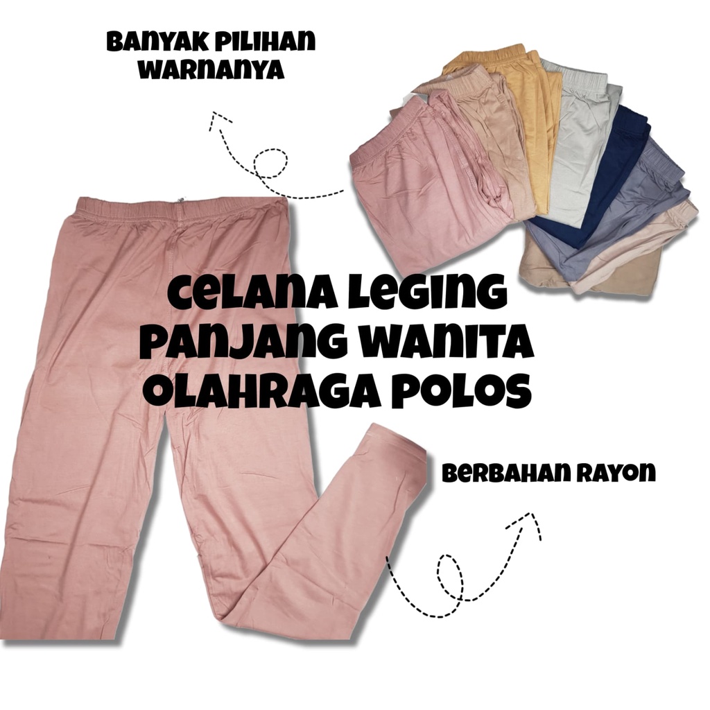 CELANA LEGGING PANJANG IMPORT BRANDED KUALITAS PREMIUM/ LEGING OLAHRAGA / LEGGING WANITA HIJAB POLOS