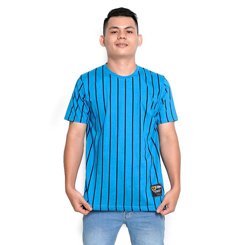 Kaospolos - Kaos stripe vertikal salur belang belang | atasan baju kaos oblong garis garis lengan pendek pria wanita t shirt M L XL