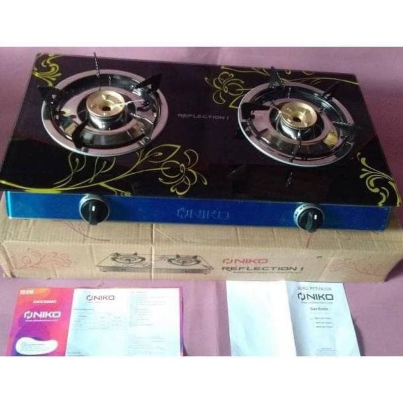 Niko Reflection, R1/ R2 / R3  Kompor Gas Kaca, 2 Tungku