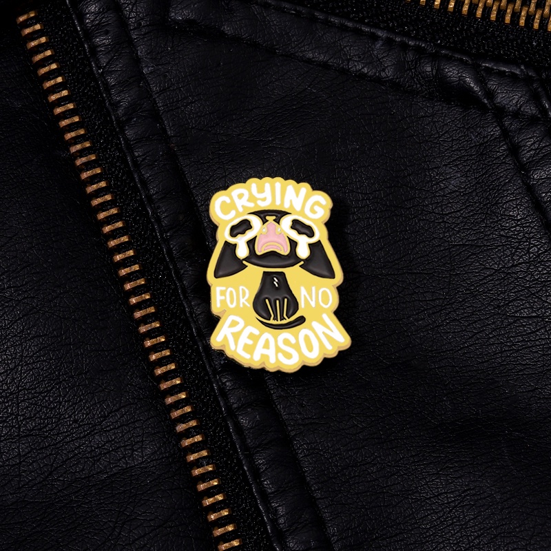 Bros Pin Enamel Bentuk Kartun Hewan Anjing Menangis Untuk Hadiah Teman