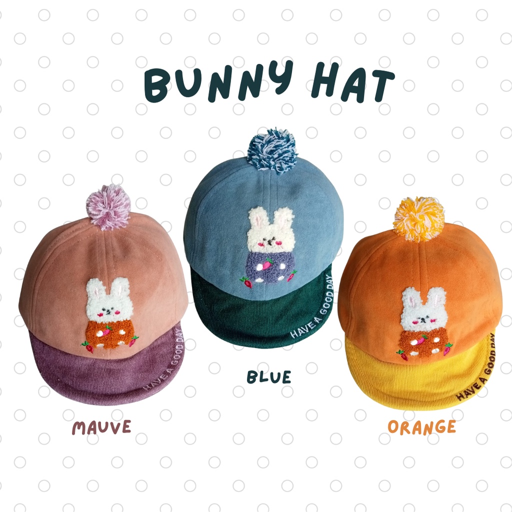 topi anak perempuan laki laki baseball cap balita BUNNY BASEBALL CAP topi import anak