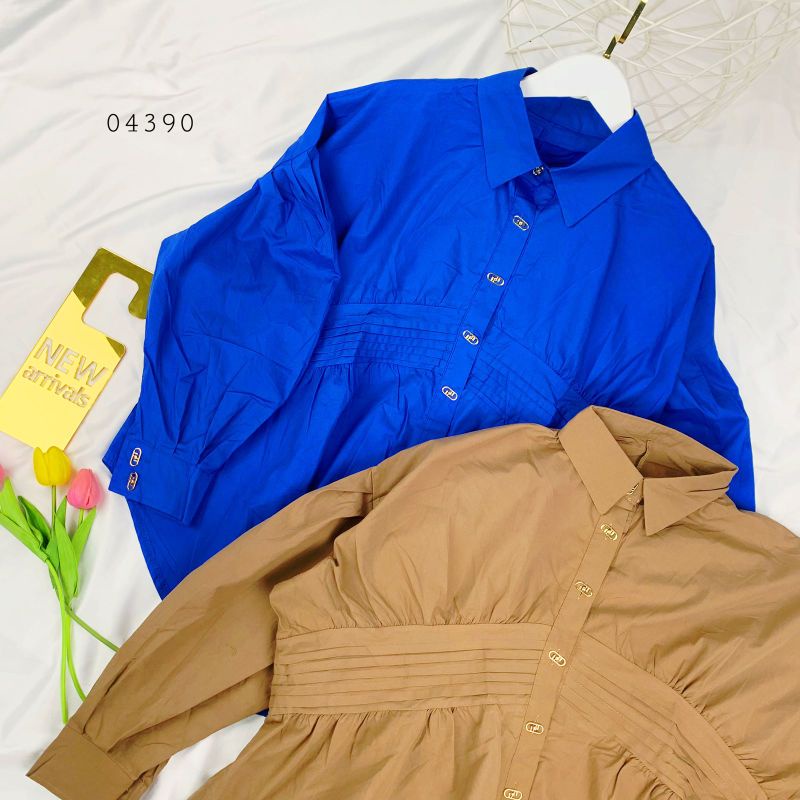 KEMEJA WANITA POLOS COTTON KOREA WANITA VARIASI BUTTON KOREA RING PREMIUM KEMEJA RIPPED PERUT BABYDO