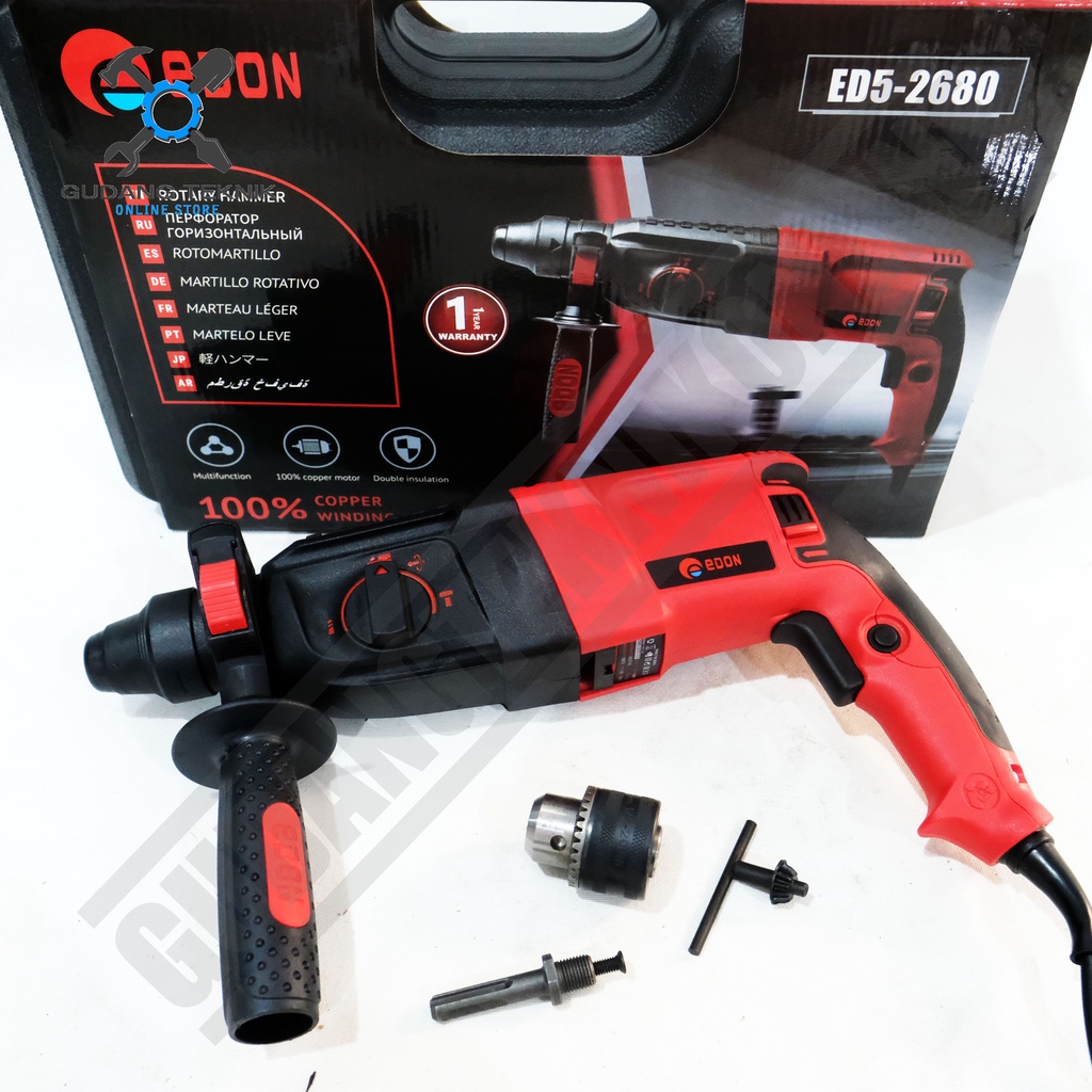 MESIN ROTARY HAMMER ED5-2680 EDON Drill Electric AS226 AST SH305 MAILTANK / Hammer Drill Mesin Bor Bobok Tembok Beton Listrik ED5 2680 EDON X AS 226 AST X SH 305 MAILTANK