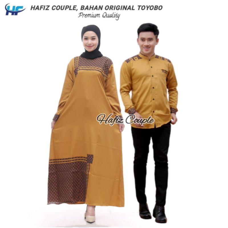 Baju Stelan Couple Muslim Gamis Dan Koko Couple Syar'i Premium