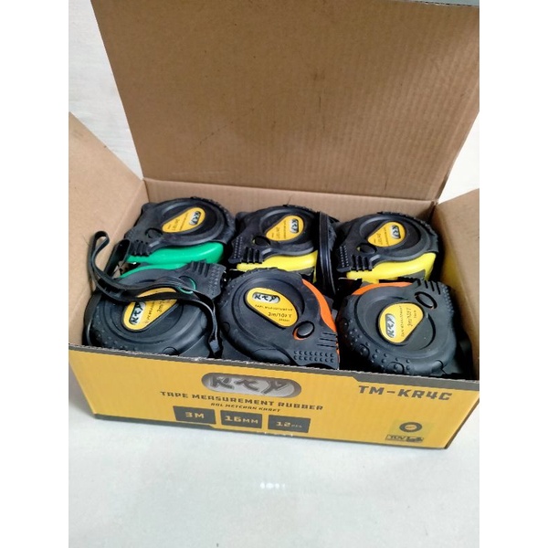 meteran karet 5m grosir 1box isi 12 pcs meteran 5 meter murah