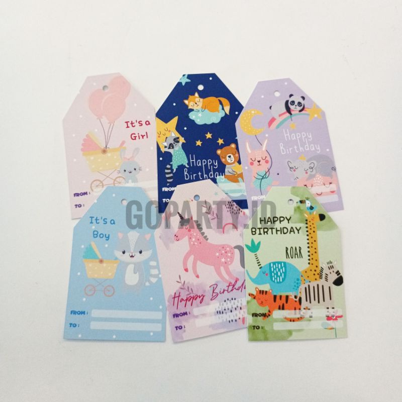 

GOODIE TAG HANGTAG BIRTHDAY ULANG TAHUN BABY MOTIF ANAK KIDS BAYI GANTUNGAN HAMPERS