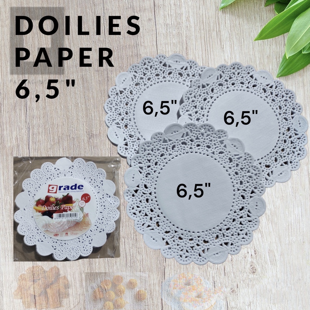Doilies Paper Grade 6`5/HARGA PER 25 PCS/SHEET/LEMBAR/Tatakan Kue/Alas Toples/Alas Kue/Paper Doilies
