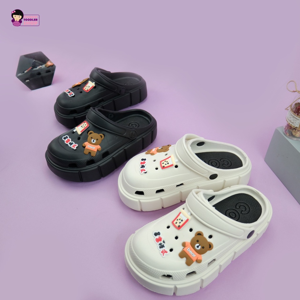 Minipetite SD2215 Sendal baim fuji viral cross wedges Sandal Clog Wanita Korean Import Spons Rubber Tebal Tinggi Karet Ringan Super Empuk Anti Slip Wedges