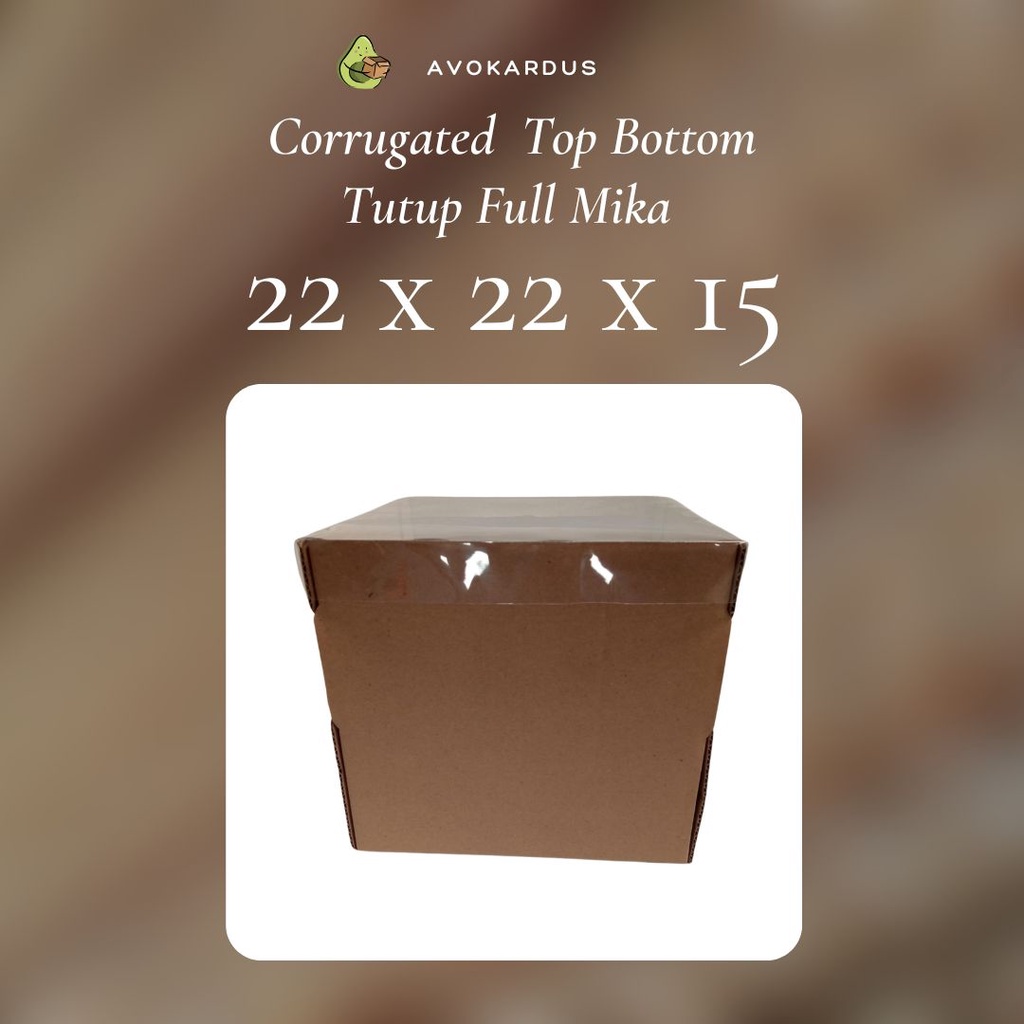 

Kardus Corrugated Die Cut 22x22x15 Top Bottom Tutup Full Mika