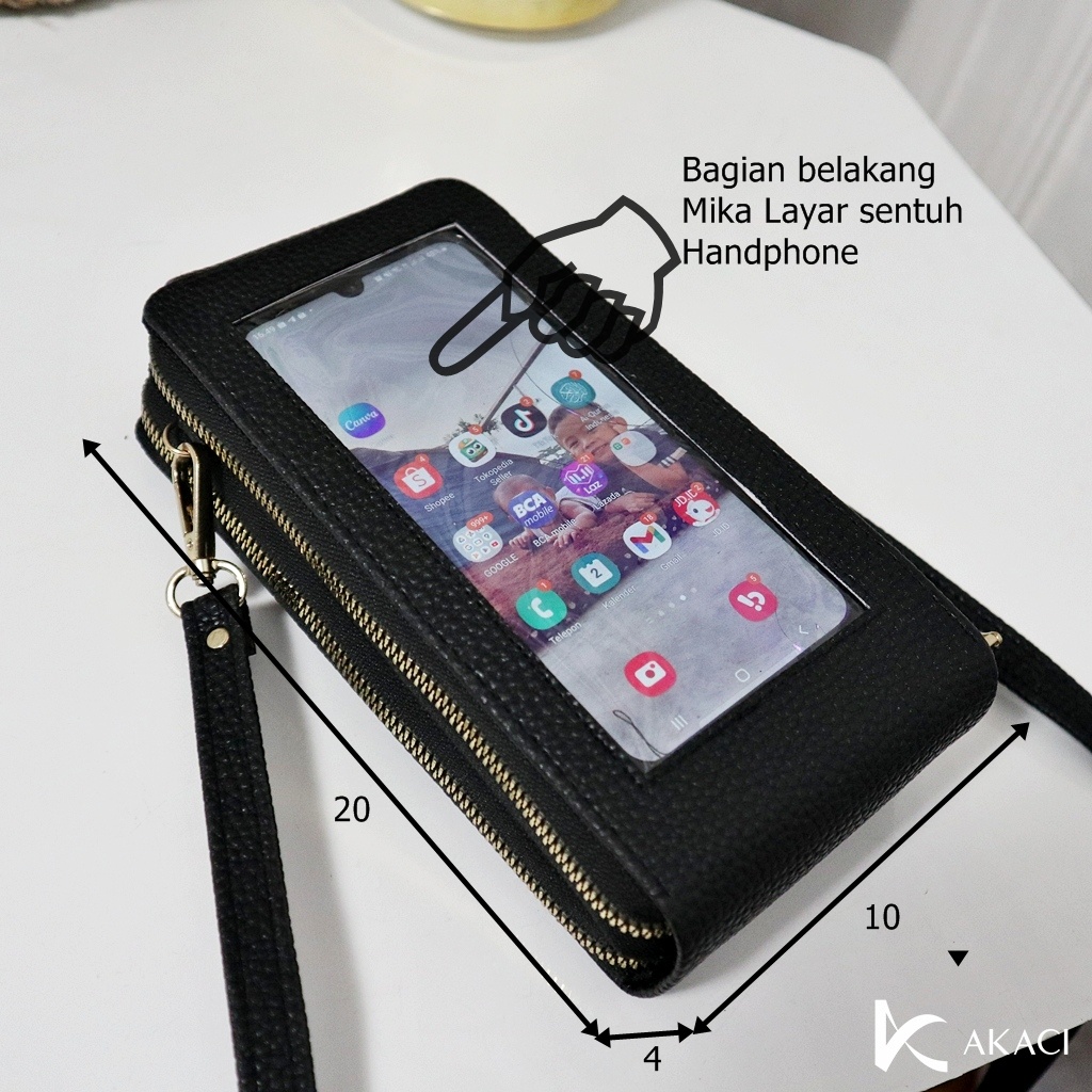 COD Tas Selempang Dompet Handphone 2 ruang Multifungsi asesoris tebal AK-7008