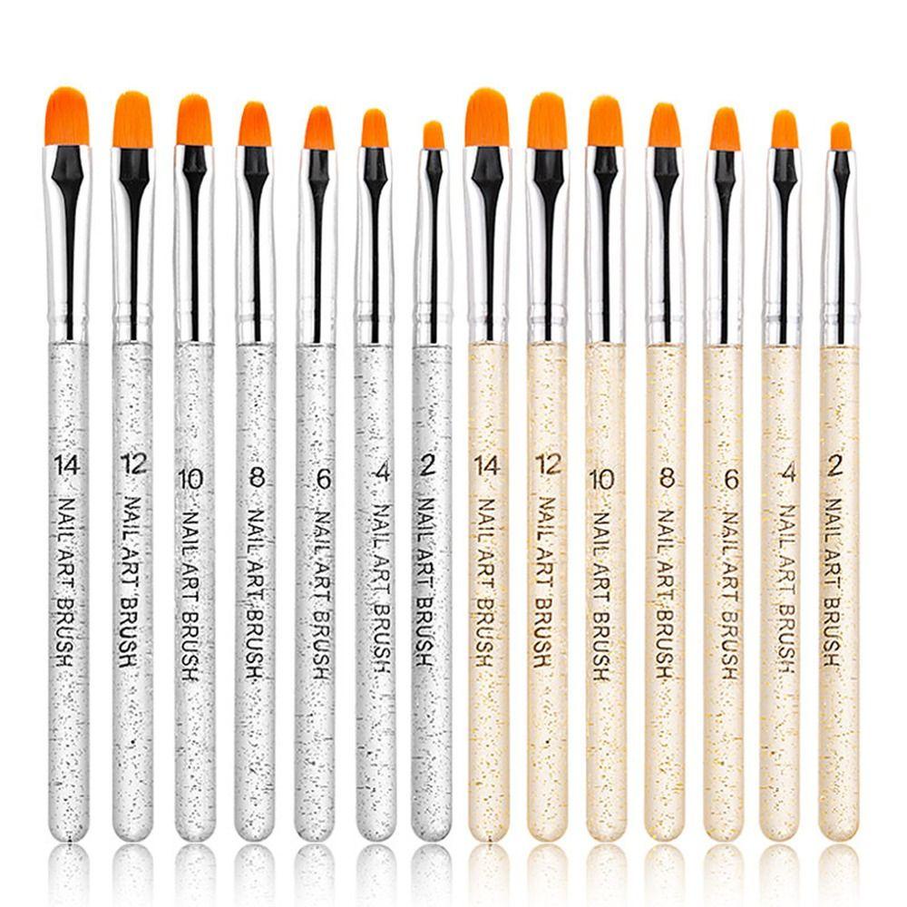 Preva 7 Pcs Pen Kuku Brush Extension Builder UV Gel Brush Drawing Pen Pena Fototerapi