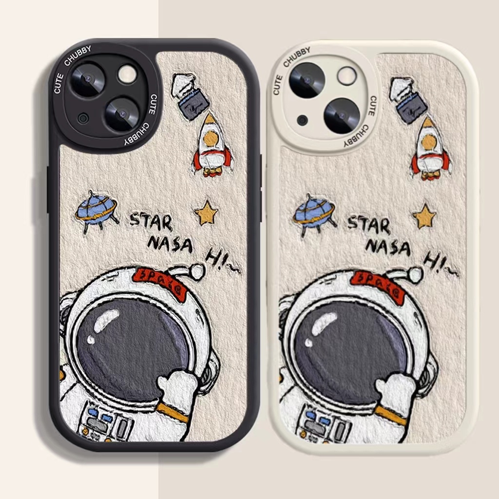 Case TPU Motif Astronot Untuk iPhone 14 14pro 14Plus 14prm 13 13pro 13pro 11 7Plus 8Plus Xr XS 12pro Max