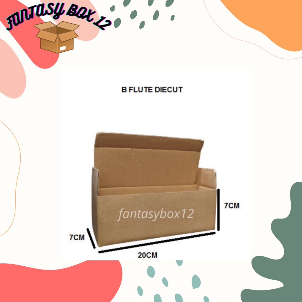 

Kardus/Dus/Box Syal/Baju/Toples E Flute Baru Polos Diecut uk.20x7x7cm BARU
