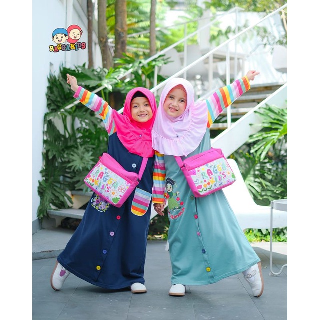 Gamis Anak Perempuan Ragga Kids Bahan Kaos