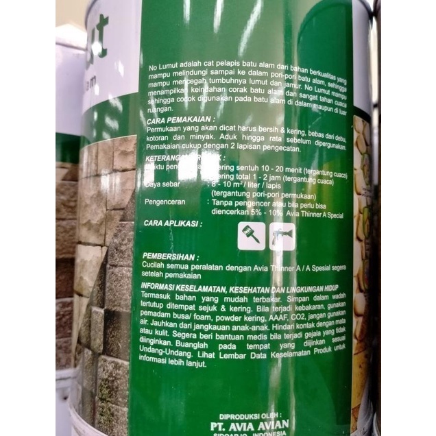 Cat Pelapis Batu Alam BATU CANDI HITAM 1 Liter / NO LUMUT AVIAN Brand