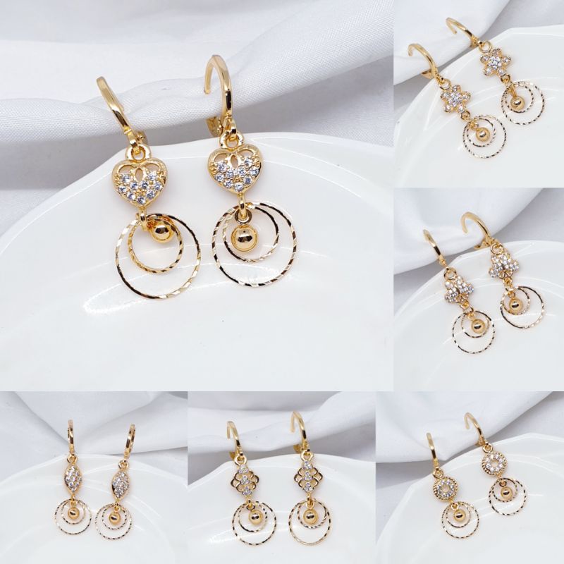 Jannjewelry COD Anting fashion gold colour titanium