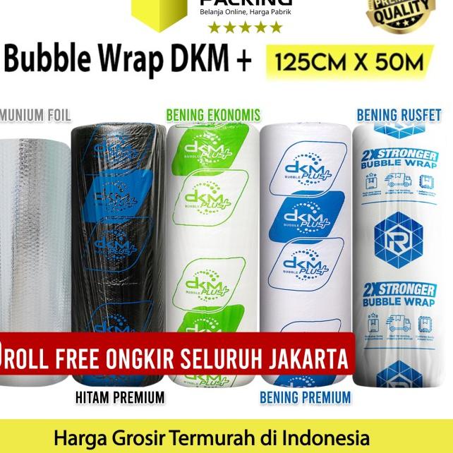

Plastik BubbleWrap 125cm x 50m DKM PLUS PREMIUM Bubble Wrap ROLL - Hijau Bening