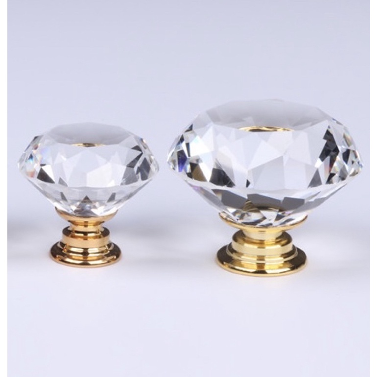 Xaviertaran Round Crystal Knob Kenop Kristal Berlian Handle Ganggang Tarikan Laci Pintu Lemari