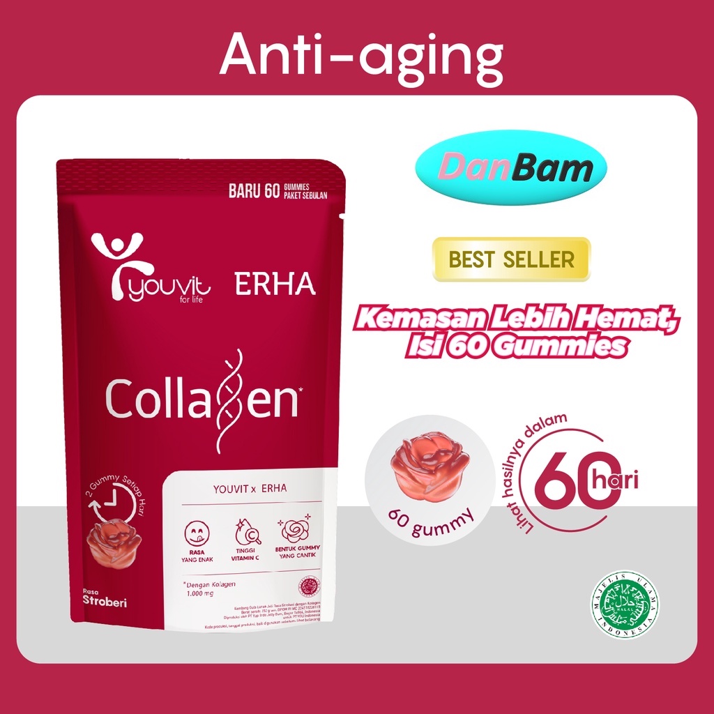 Youvit x Erha VERISOL®️ Bioactive Collagen Peptides®️ 1 Pouch Kecil untuk 7 Hari