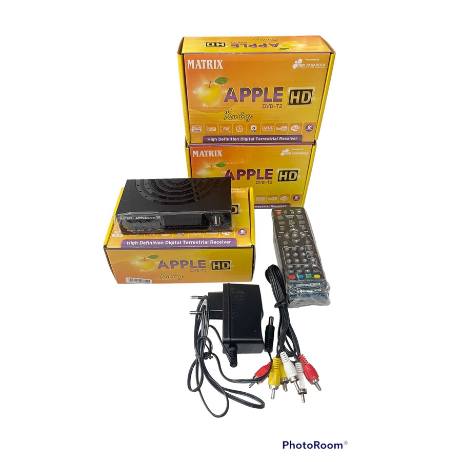 STB Set Top Box Matrix Apple Dvb T2 Kuning Penerima Siaran Tv Digital Parabola