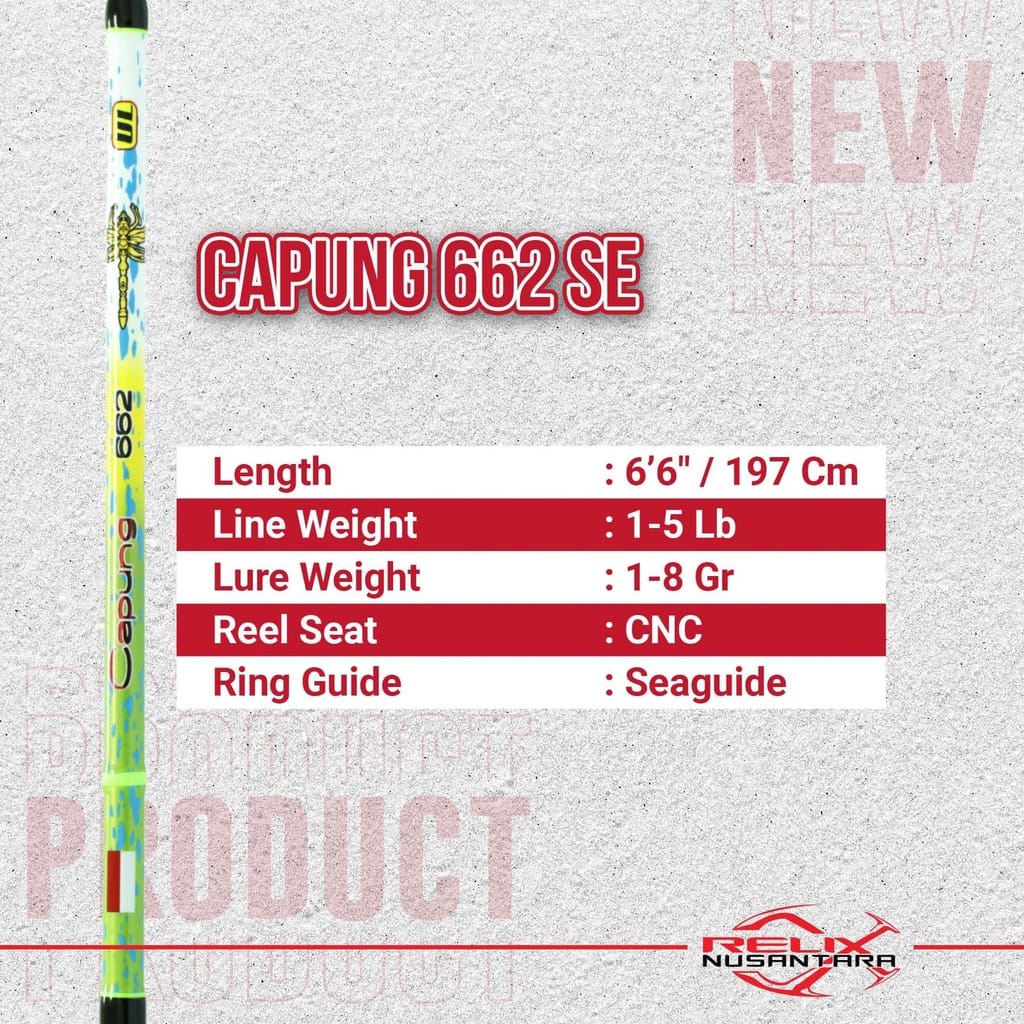 Joran Pancing RELIX NUSANTARA Capung 662 SE 198cm Relik Nusantara UL Ultra Light Ultralight Spesial 