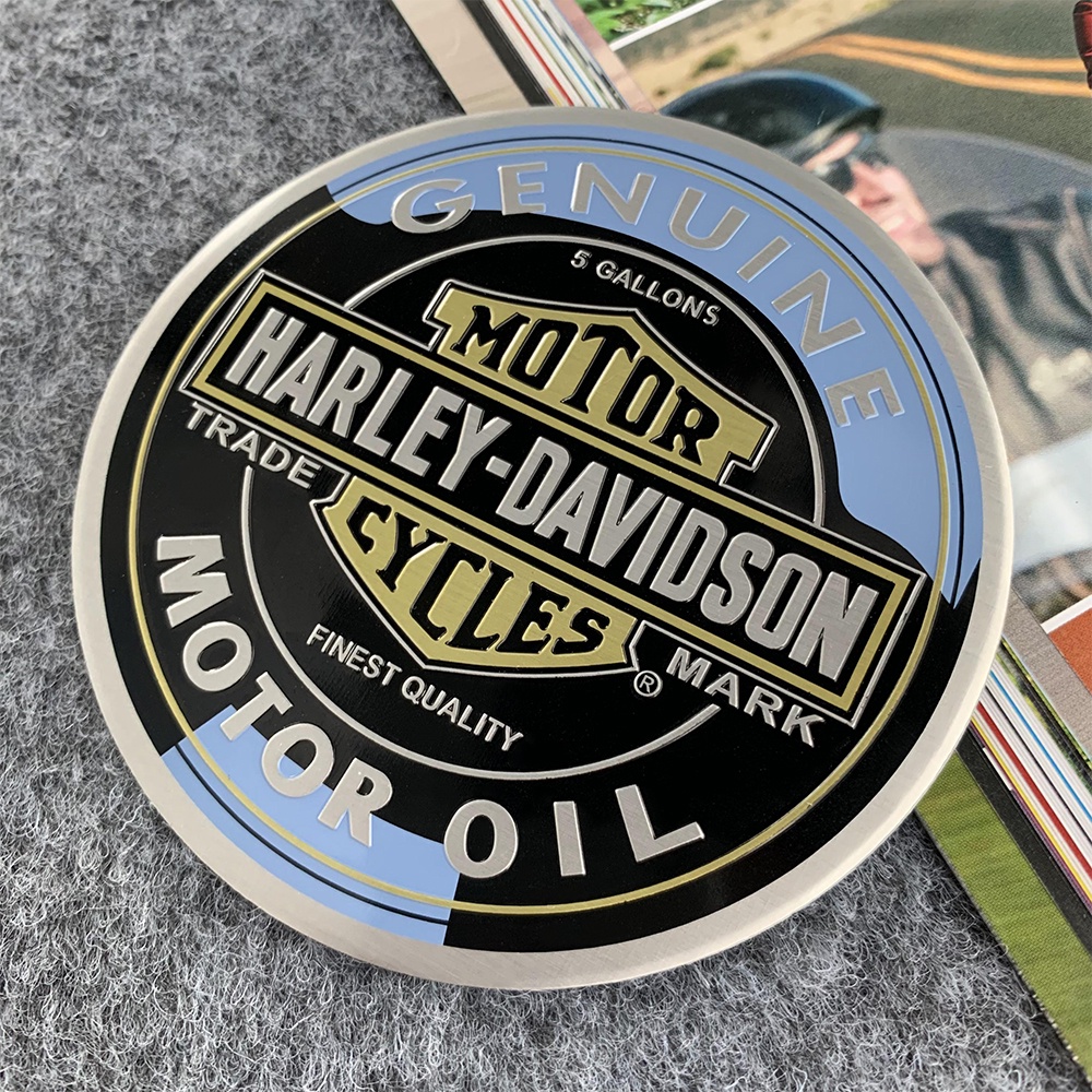 Harley Stiker Logam Badan Tangki Bahan Bakar Motor Sepeda Motor Gaya Retro Lambang Aluminium Stiker Aksesoris Modifikasi Harley-Davidson Iron 883 Road King