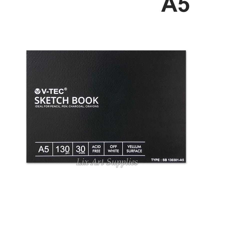 

Stock Baru V-Tec Sketchbook A5 - 30 lembar (130gsm) Vellum Surface