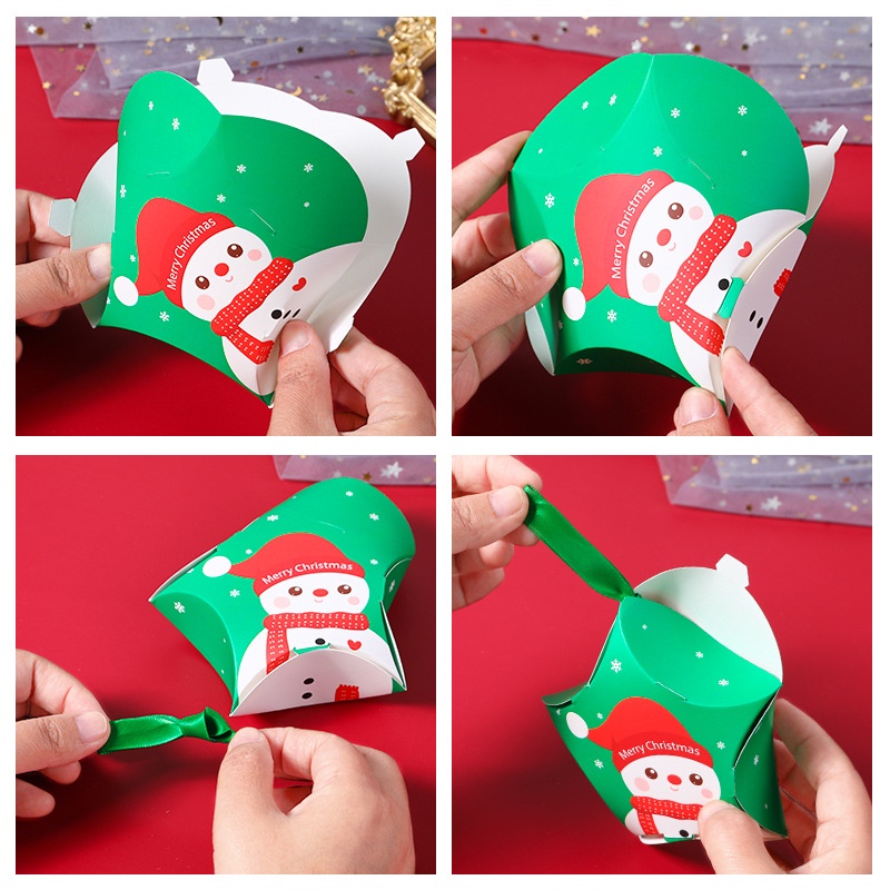 5pcs Kotak Kemasan Permen Handmade DIY Bentuk Bintang Santa Claus Untuk Natal