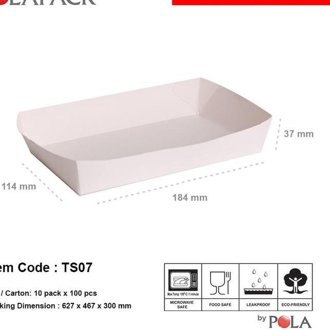 

paper tray murah/ piring kertas murah LARGE ( TS07 ) 100 pcs