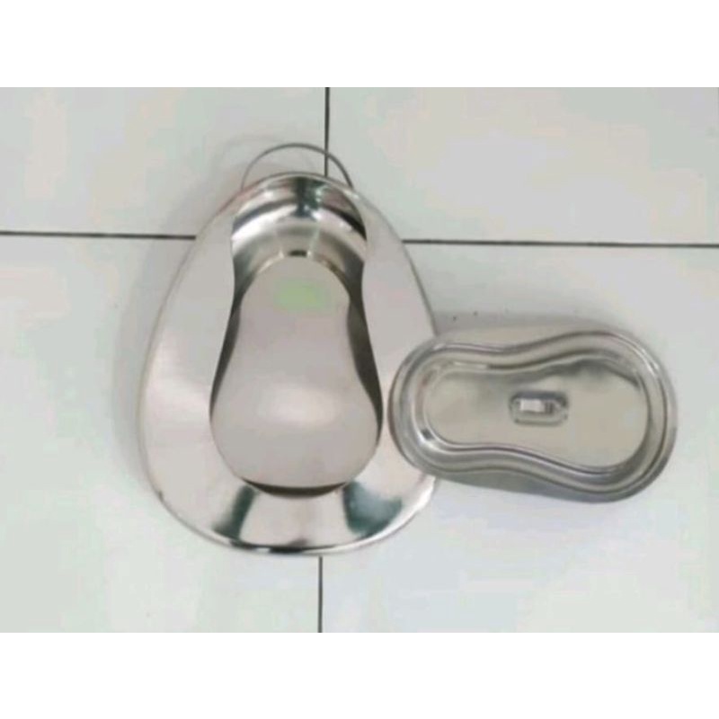 Bedpan Stainless / Bedpan Oval + Tutup